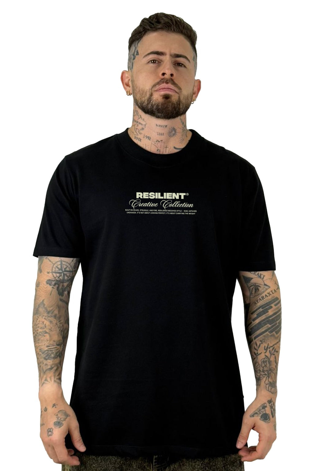 Camiseta Negra Resilient alto gramaje