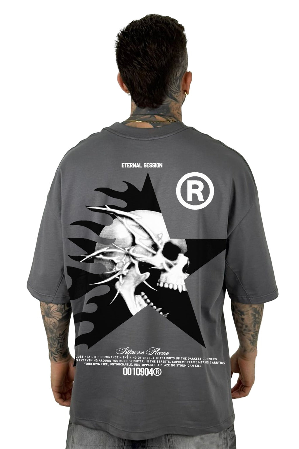 Oversize gris supreme flame alto gramaje