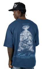 Oversize azul hustle vision alto gramaje