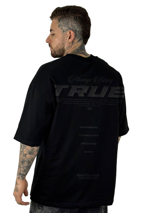 Oversize Negra Tono a tono True Alto Gramaje