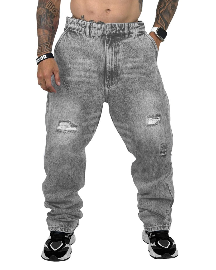 Jean baggy gris + rotos clasico 2015