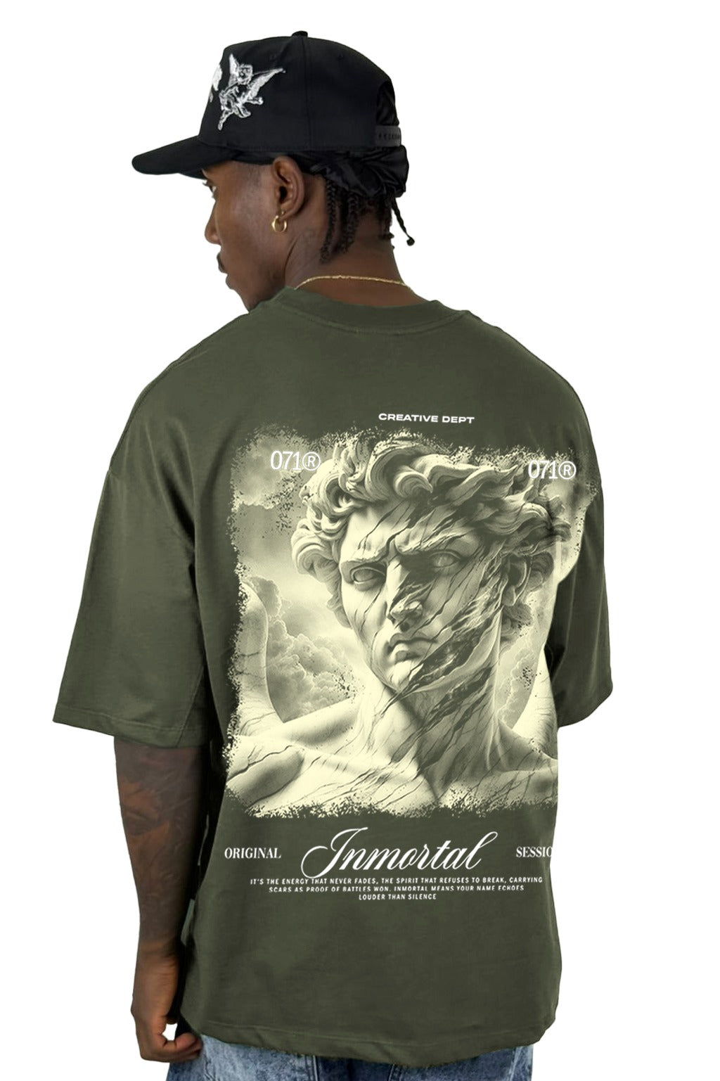 Oversize Verde Militar Inmortal Alto Gramaje