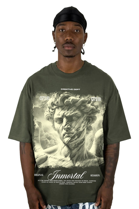 Oversize Verde Militar Inmortal Alto Gramaje