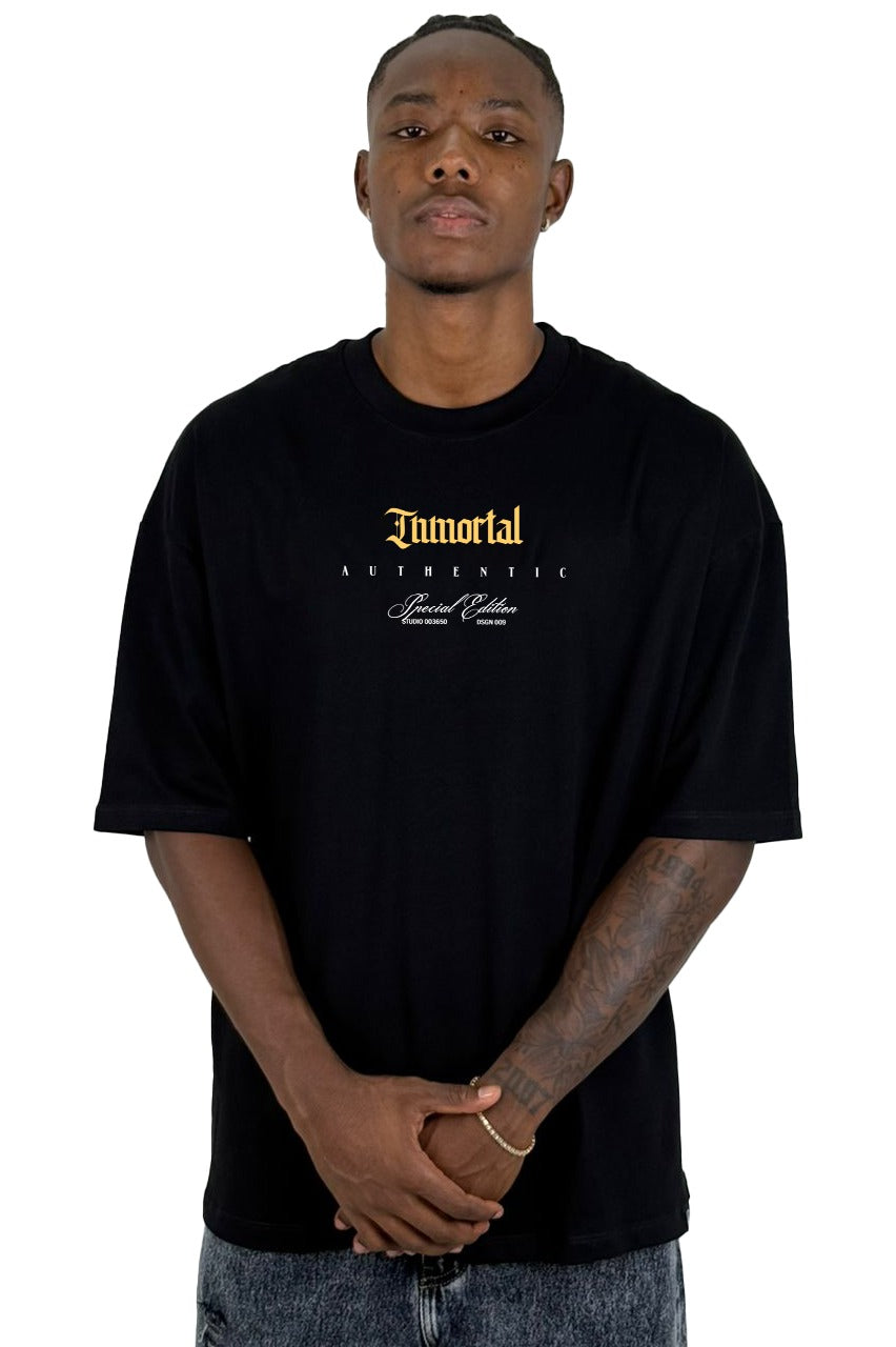 Oversize Negra Inmortal Authentic Alto Gramaje