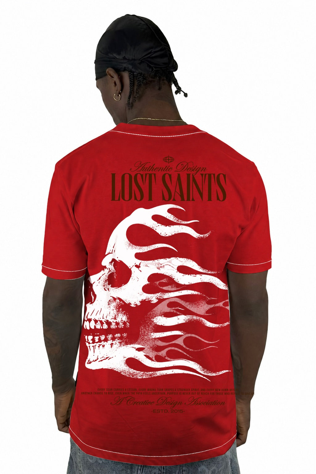 Camiseta Roja Calavera Lost Saints Alto Gramaje