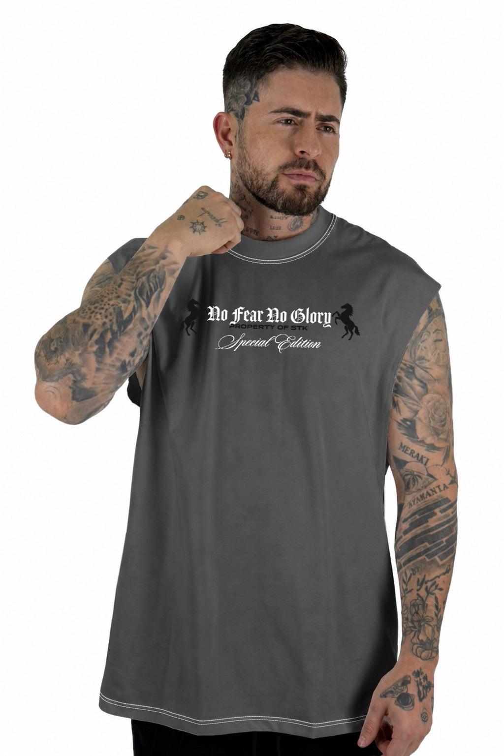 Camisilla Gris No Fear No Glory Alto Gramaje