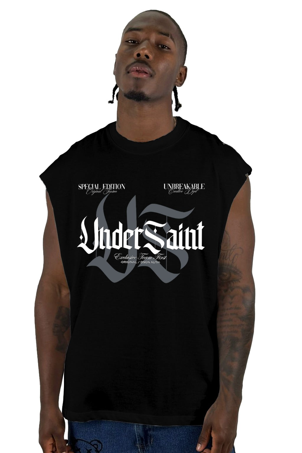 Camisilla Negra Under Saint Alto Gramaje