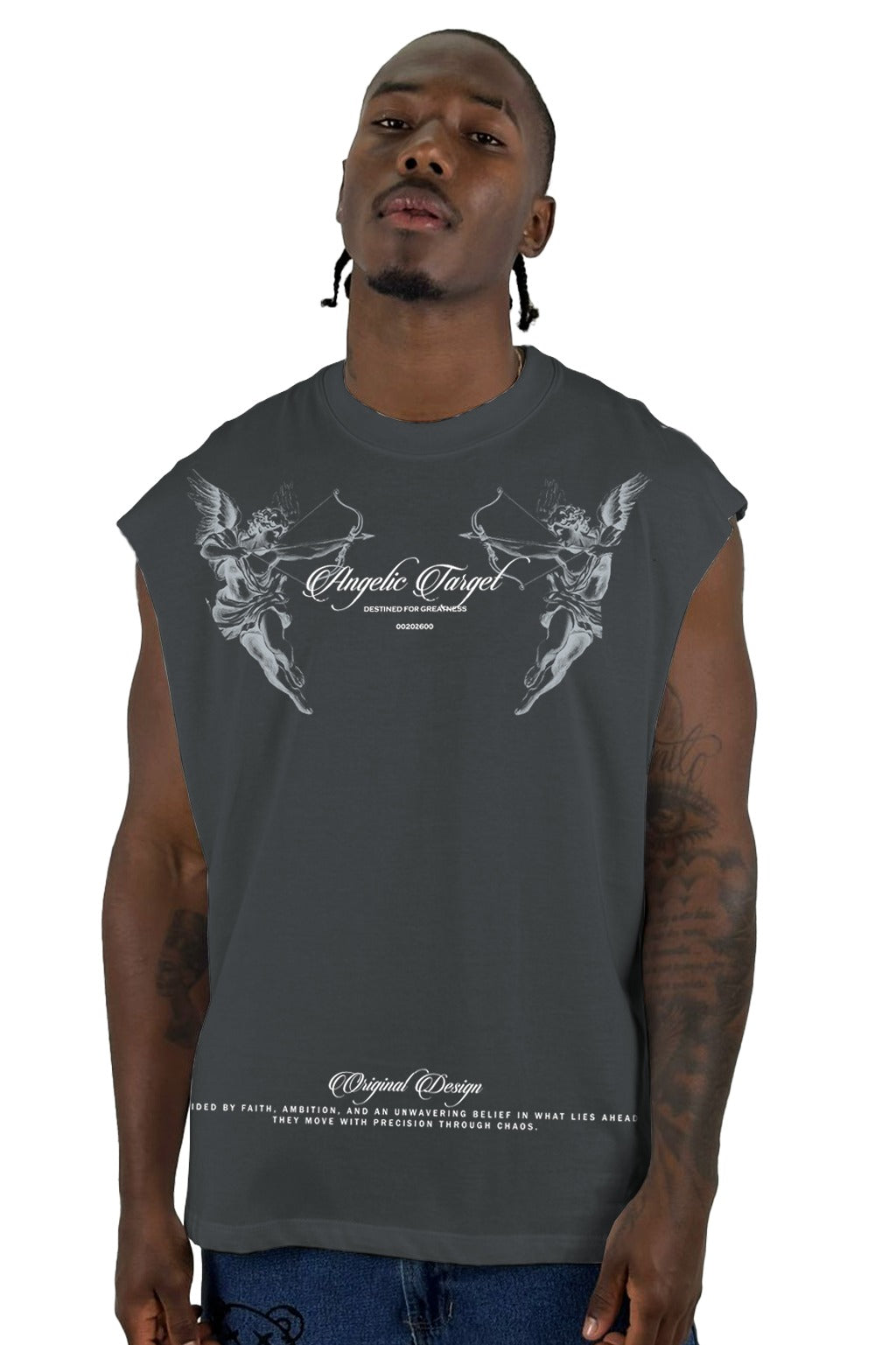Camisilla Gris Azulado Angelic Target Alto Gramaje