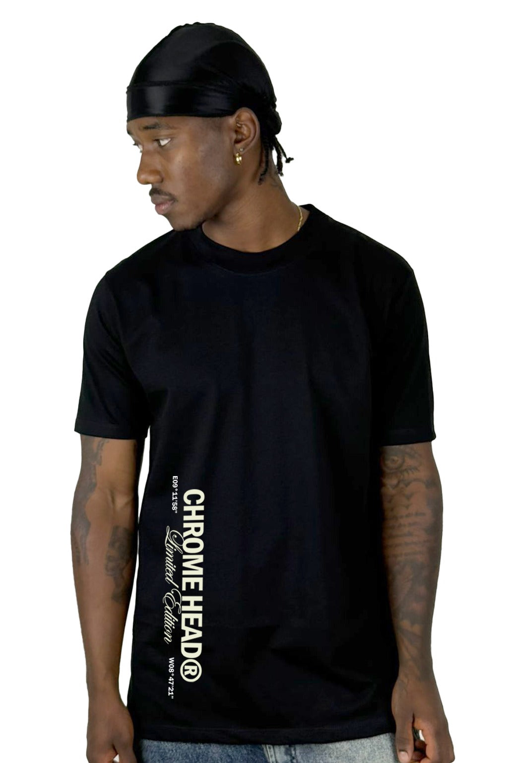 Camiseta Negra Chrome Head Alto Gramaje