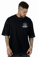 Oversize Negra Reign Of Kings Hilo Blanco  Alto Gramaje
