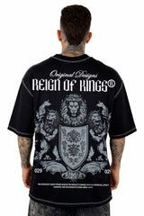 Oversize Negra Reign Of Kings Hilo Blanco  Alto Gramaje