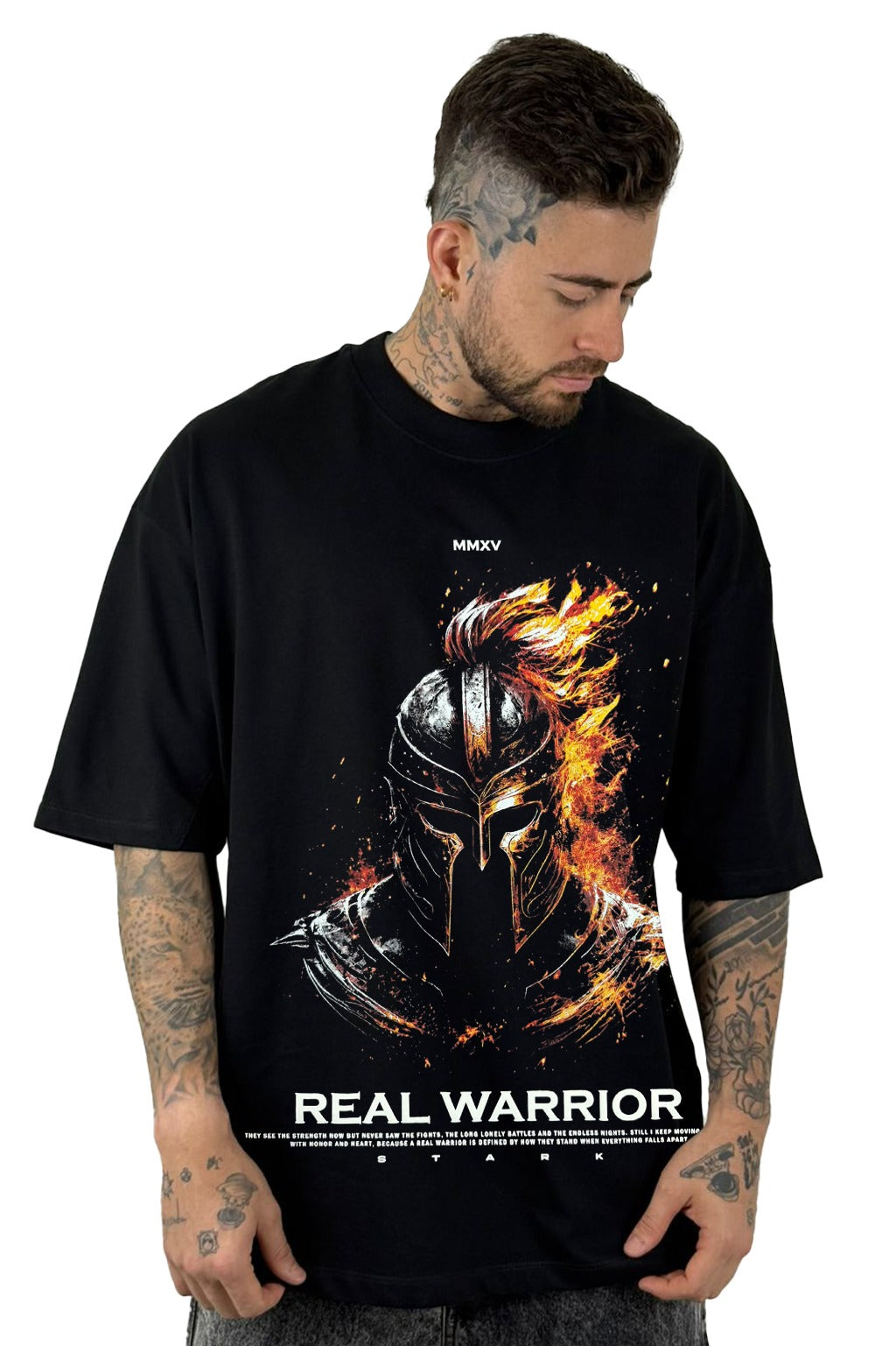 Oversize Negra Real Warrior Alto Gramaje
