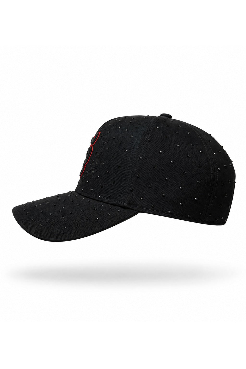 Gorra negra S bordado piedreria