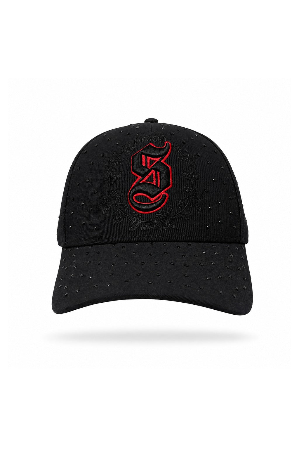 Gorra negra S bordado piedreria