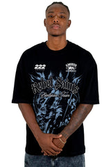 Oversize Negra Rebel Saints Pedreria Alto Gramaje