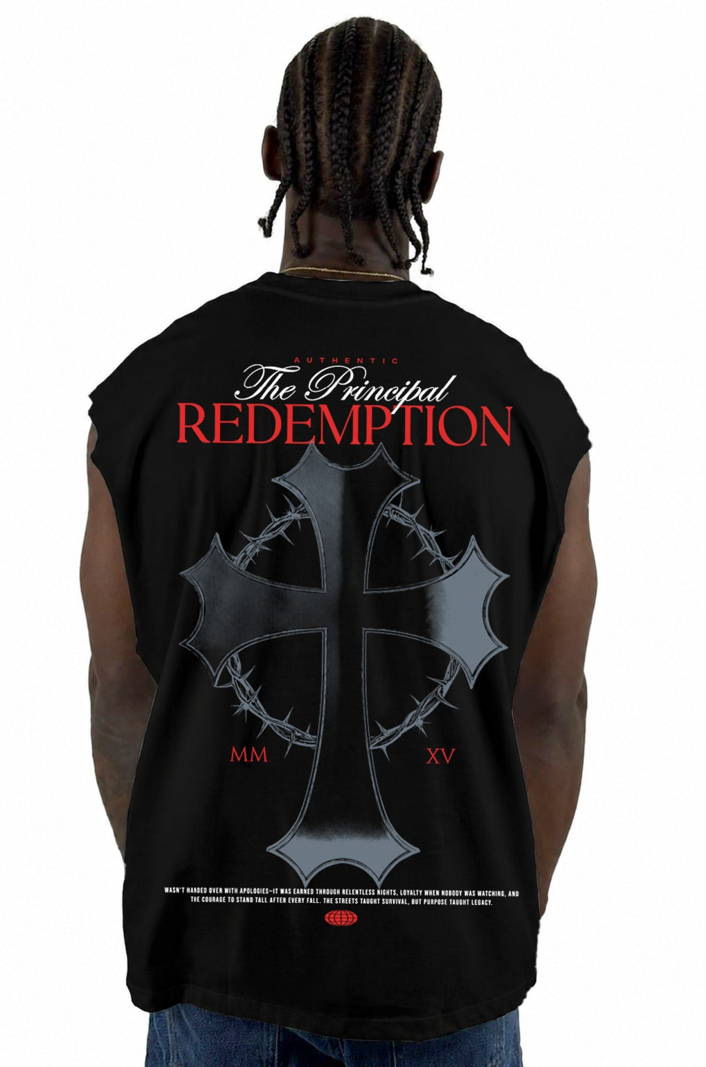 Camisilla Negra Redemption Cruz Alto Gramaje