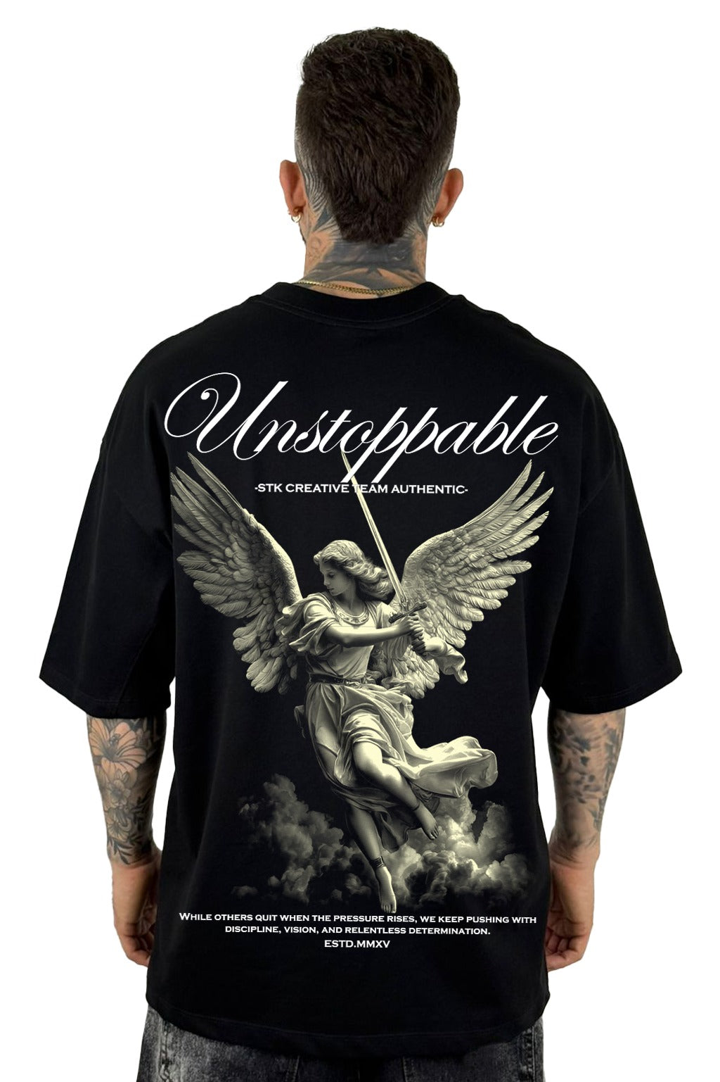 Oversize Negra unstoppable angel alto gramaje