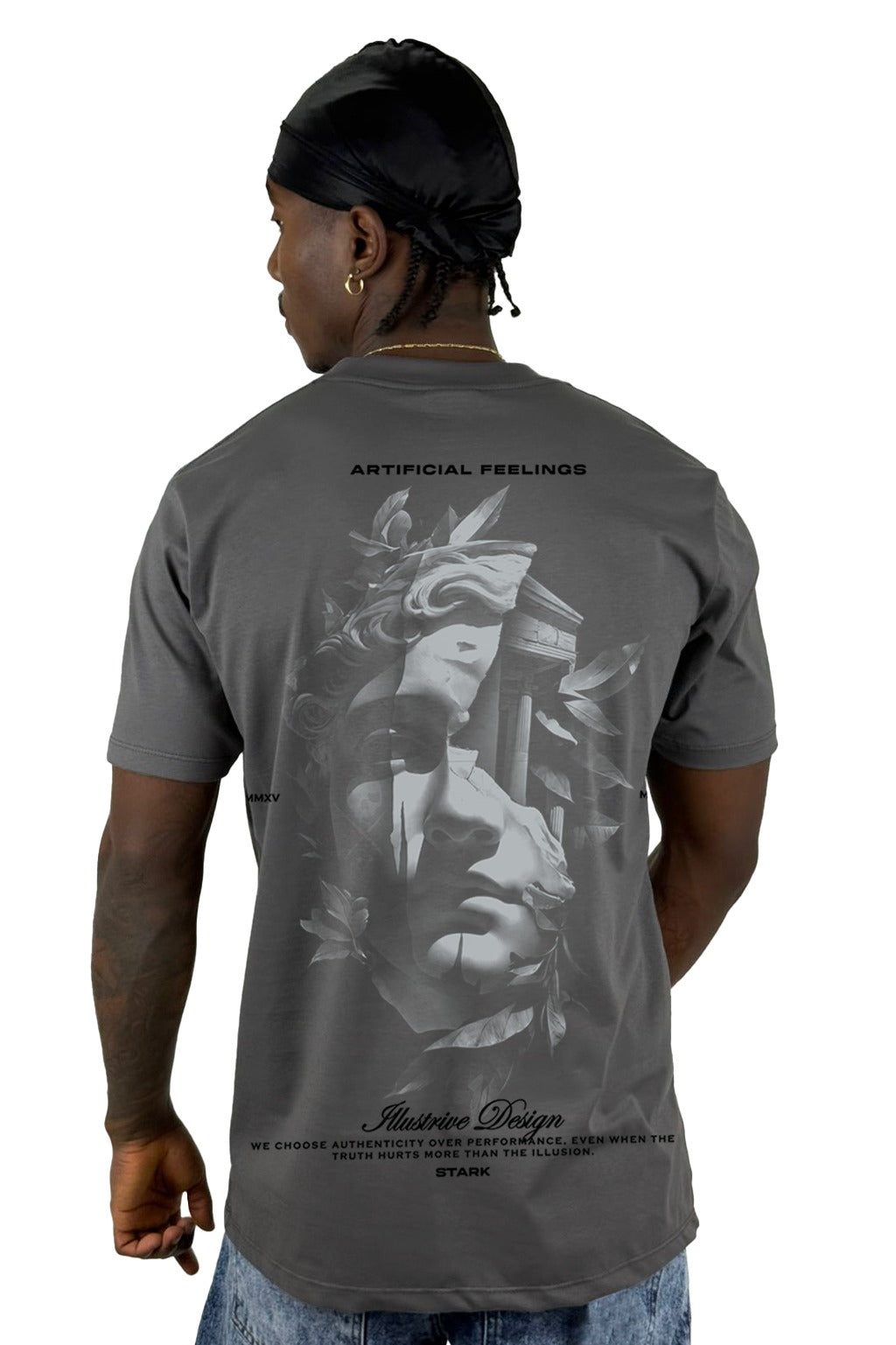 Camiseta Gris Oscuro Artificial Feelings Alto Gramaje
