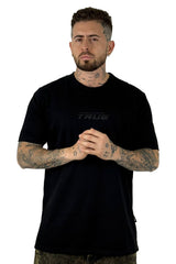 Camiseta Negra True Tono A Tono Alto Gramaje