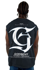 Camisilla Azul Oscuro Godsent Alto Gramaje