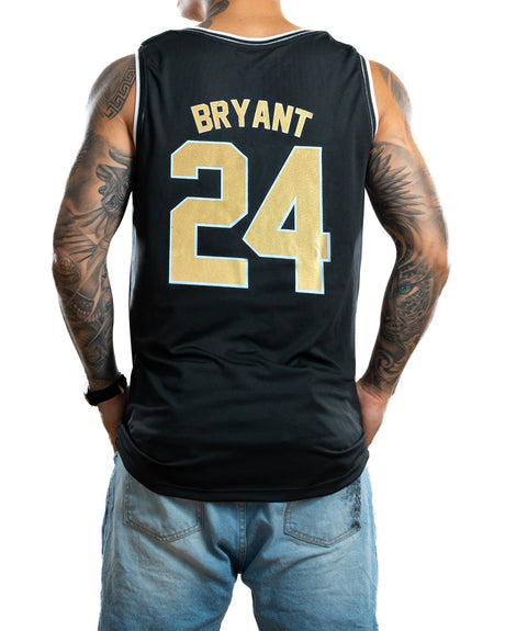 Camisilla Negra Lakers dorada 24
