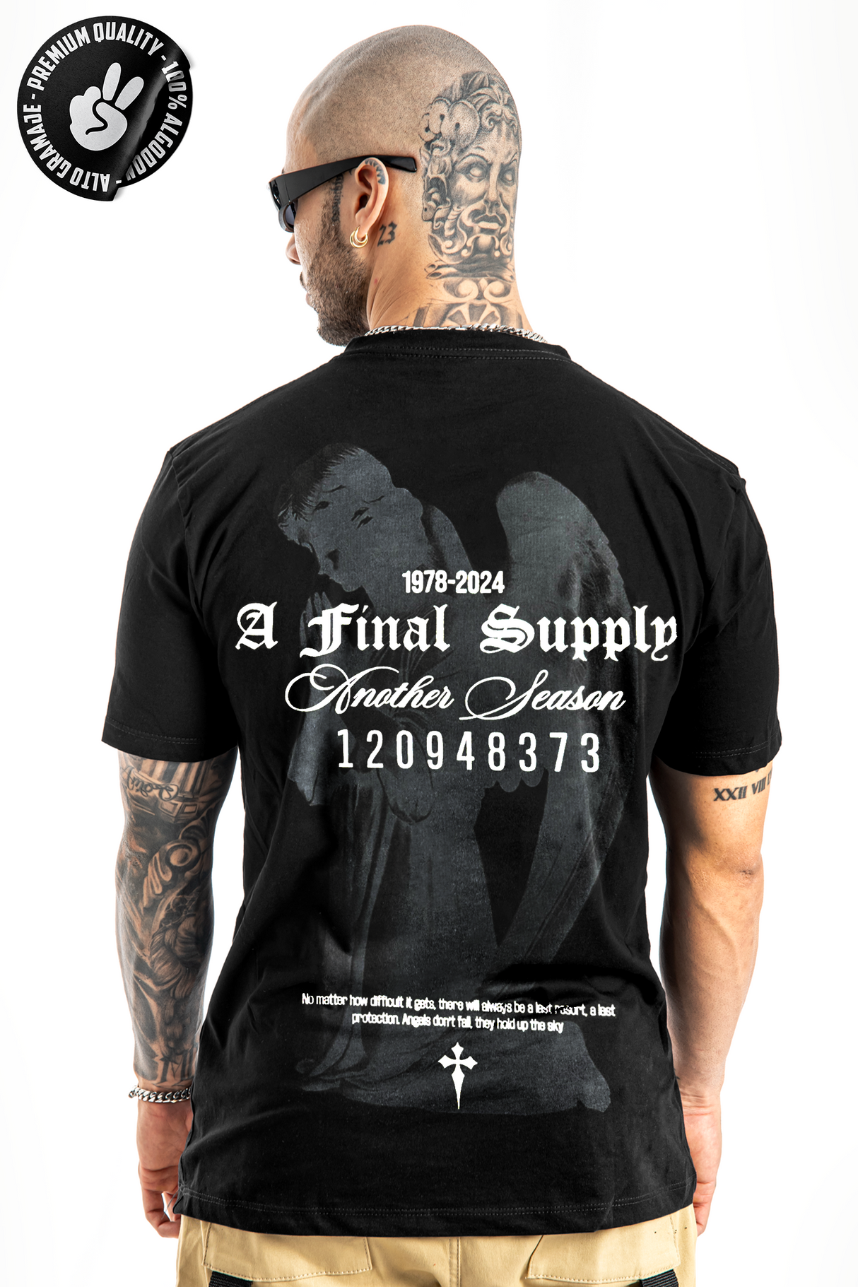 Camiseta Negra A Final Supply alto gramaje