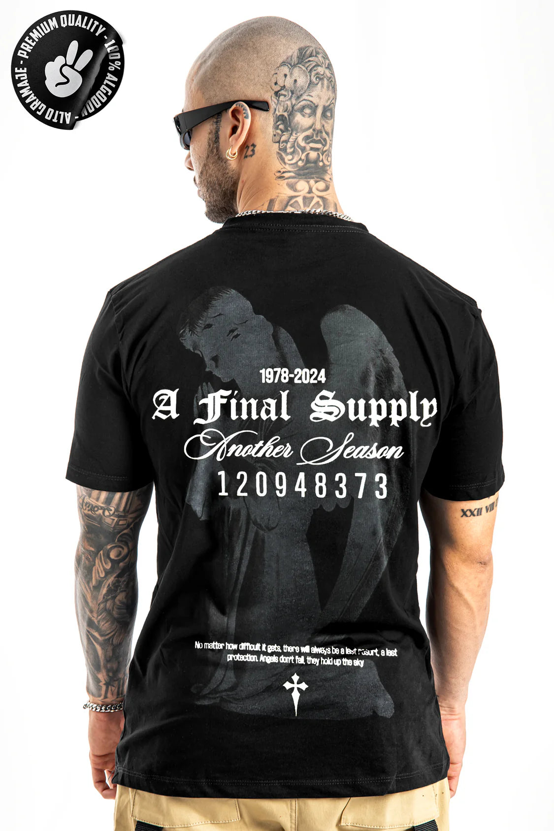 XM Camiseta Negra A Final Supply alto gramaje