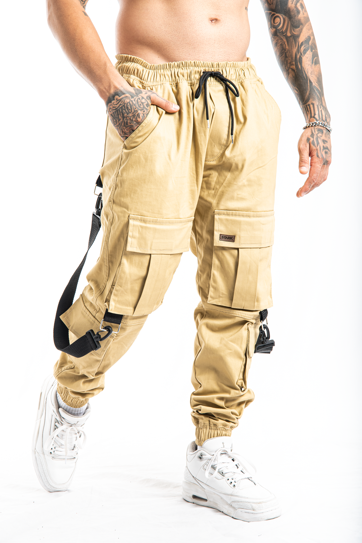 Jogger Tiras Beige