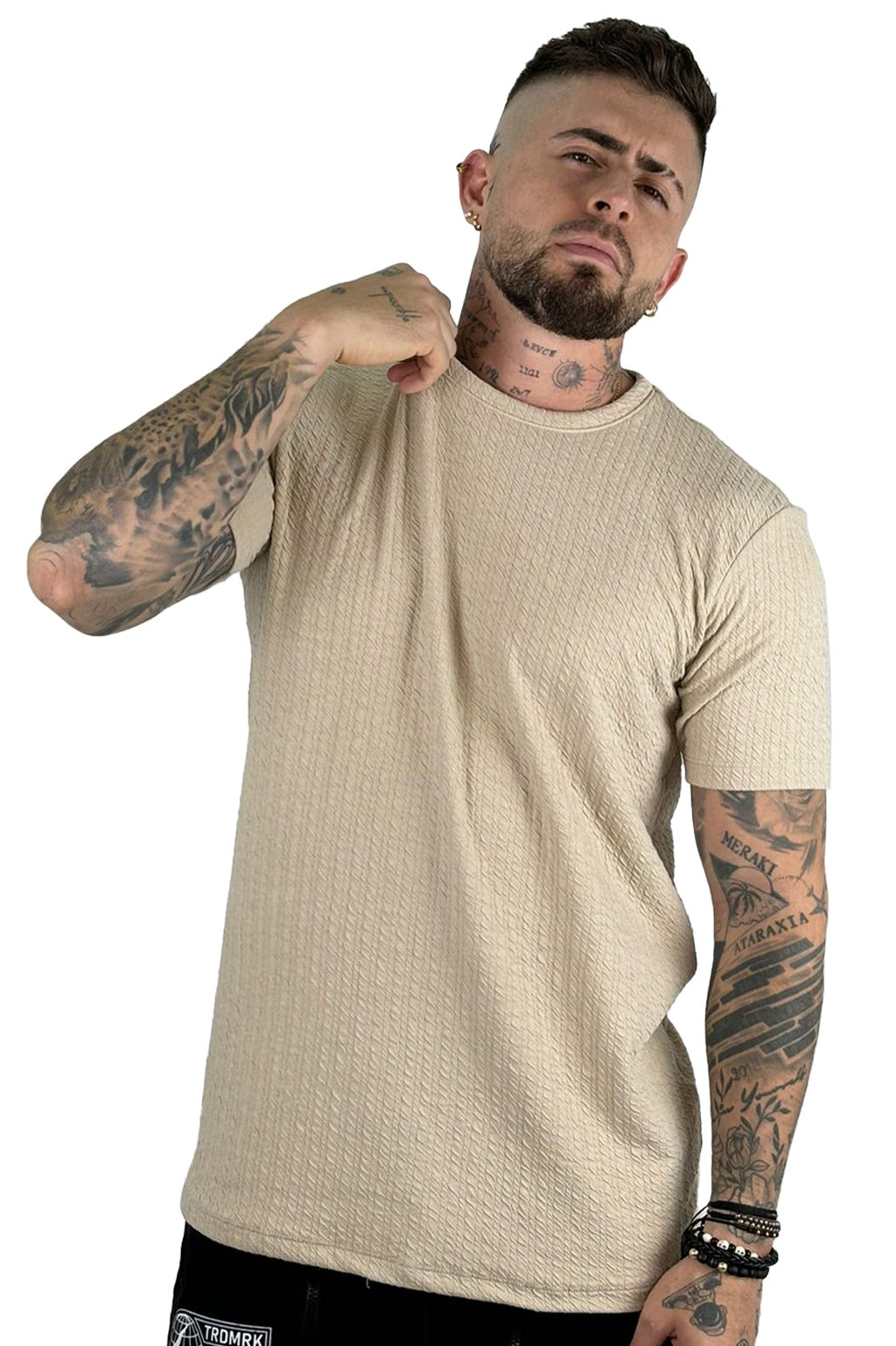 Texturizada Camiseta Beige