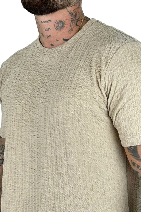 Texturizada Camiseta Beige