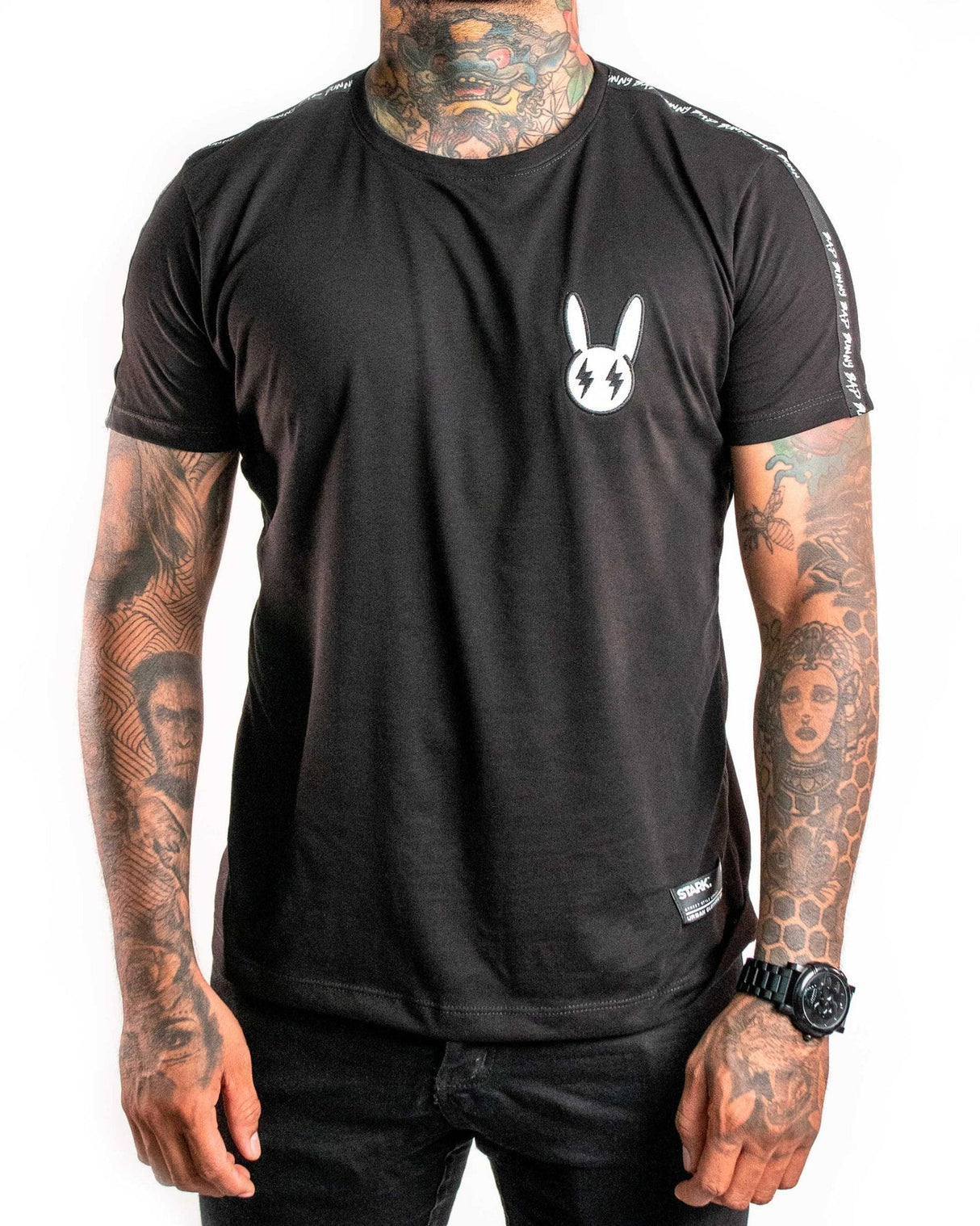 Camiseta Negra Sick Bunny cinta - Stark Brand