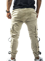 Jogger beige cargo bolsillos cinta