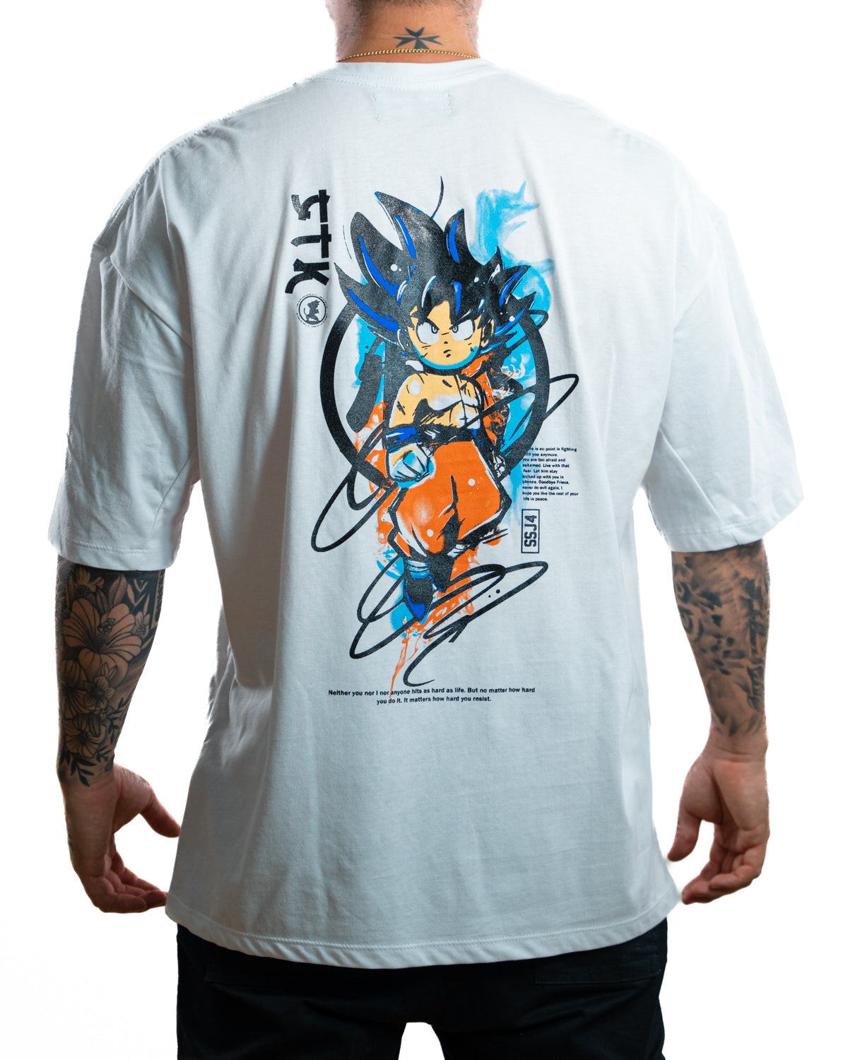 Goku Franelas De Familia Oversize Blanca Goku Niño