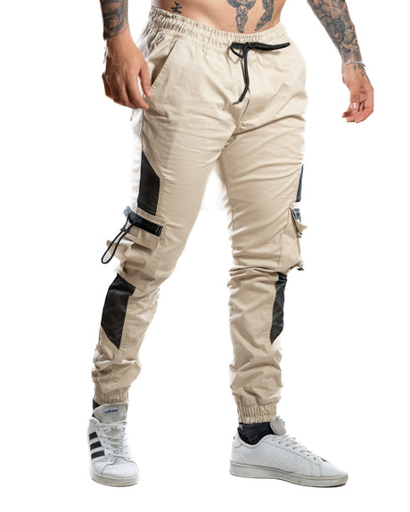 Jogger beige con Malla - Stark Brand