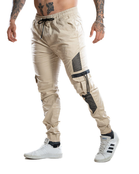 Jogger beige con Malla - Stark Brand