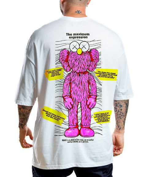 Oversize blanca kaws rosado - Stark Brand