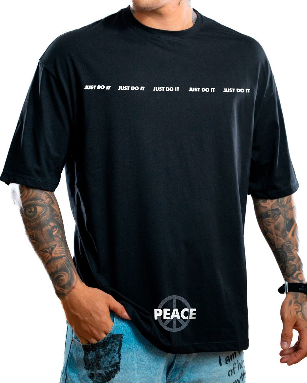 Oversize negra peace do it - Stark Brand
