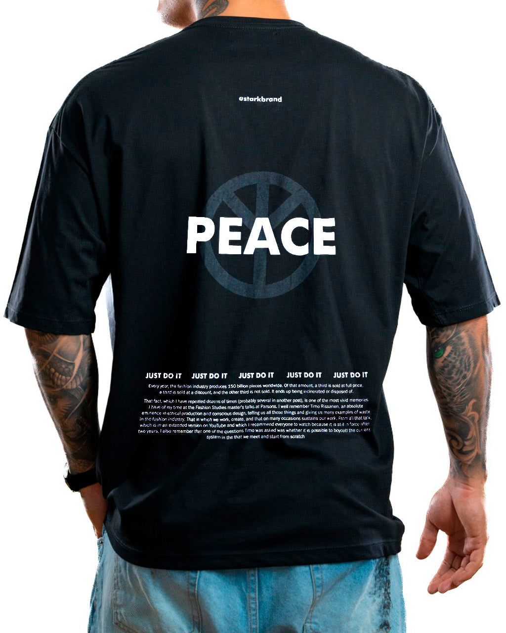 Oversize negra peace do it - Stark Brand