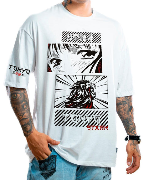 Oversize blanca tokio anime - Stark Brand