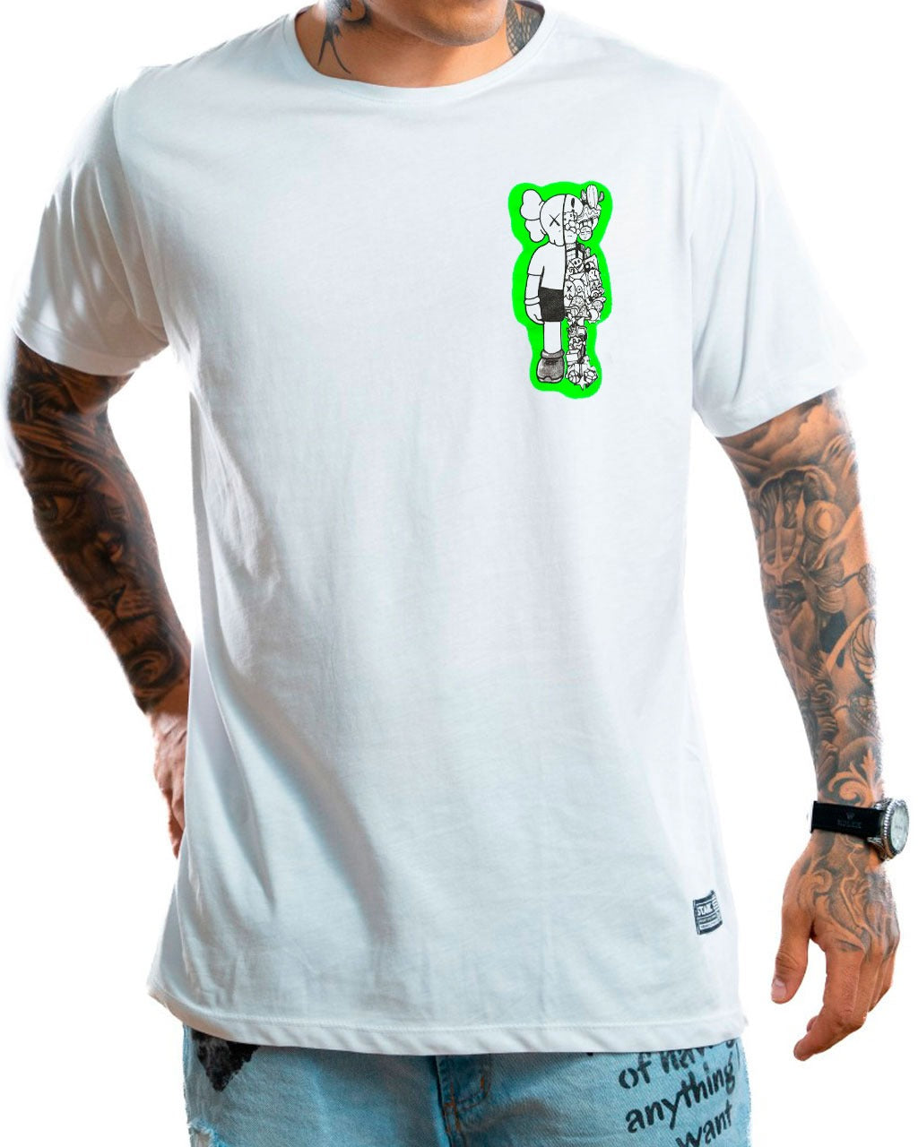 Camiseta blanca kws neon - Stark Brand