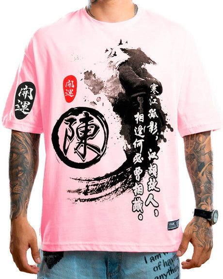 Oversize rosada samurai letra china - Stark Brand