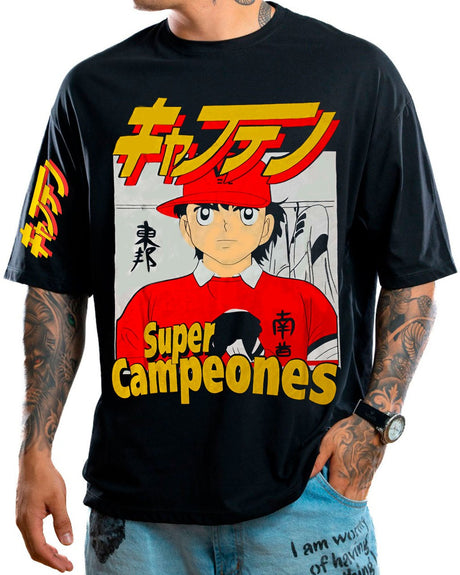 Oversize Negra Super campeones - Stark Brand