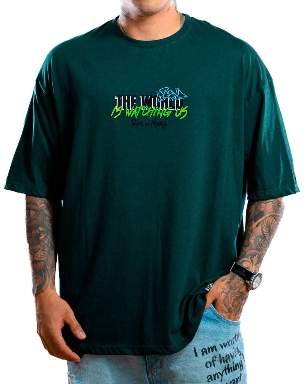 Oversize Verde Rick An Morty The World